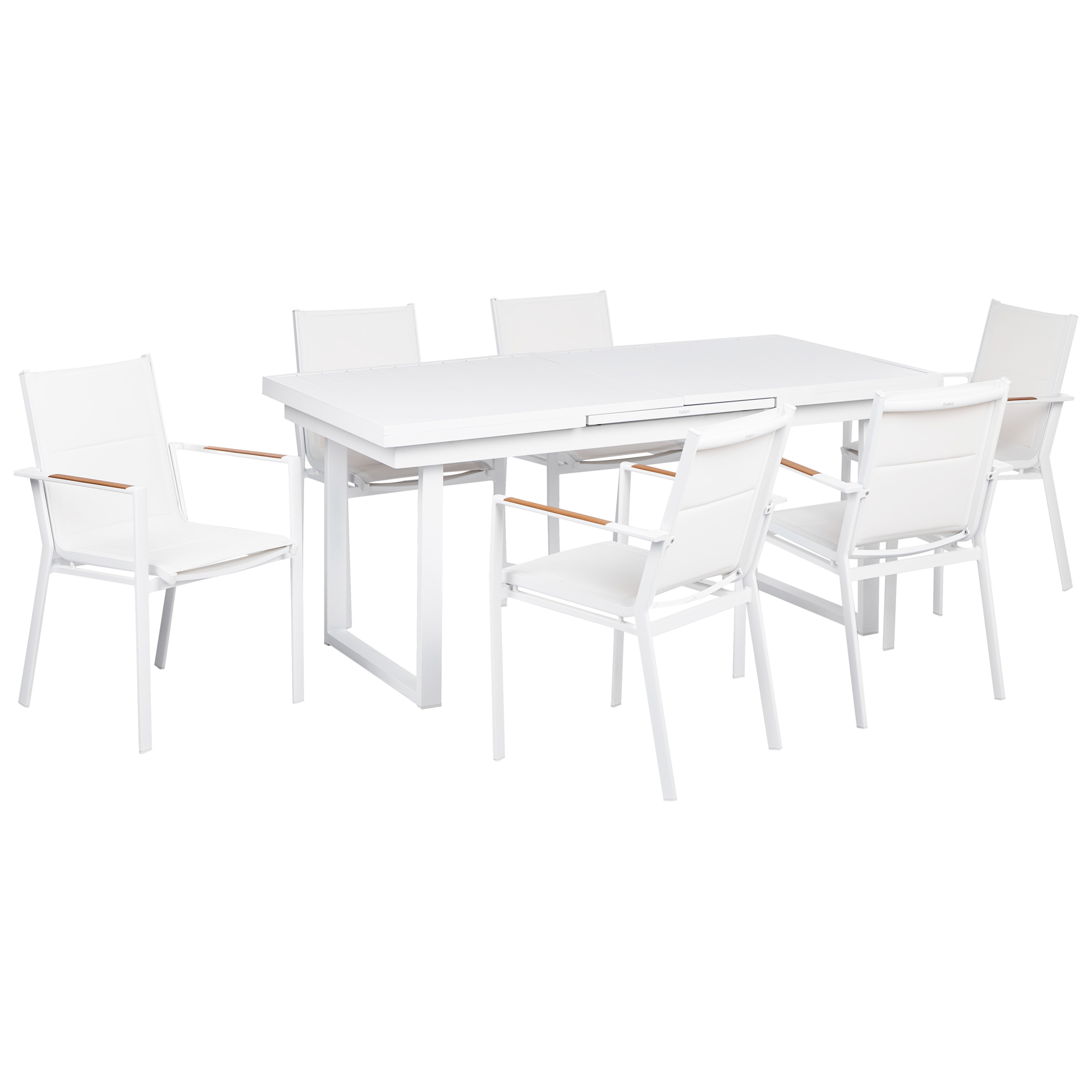 Ulkoruokailuryhmä 6-istuttava VALCANETTO/BUSSETO metalli Valkoinen