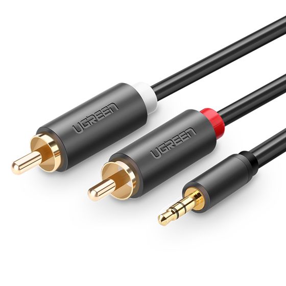 Äänikaapeli 3,5 mm miniliitin - 2 x RCA 1,5 m musta