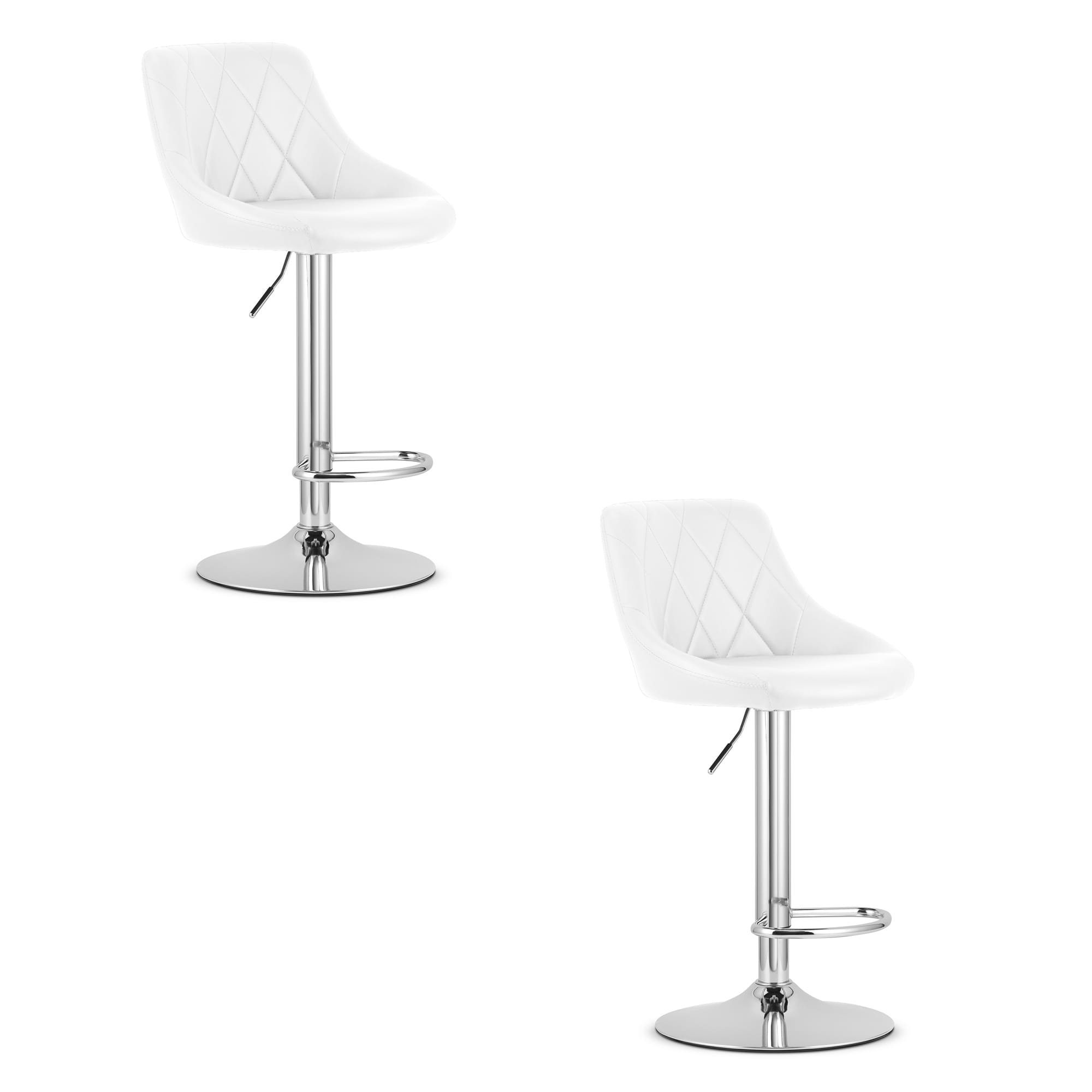 KAST-baarijakkarat, valkoinen keinonahka, kromattu jalusta (2 kpl)