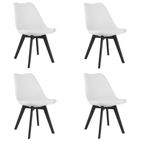 MARK-tuoli, valkoinen, mustat jalat (4 kpl)