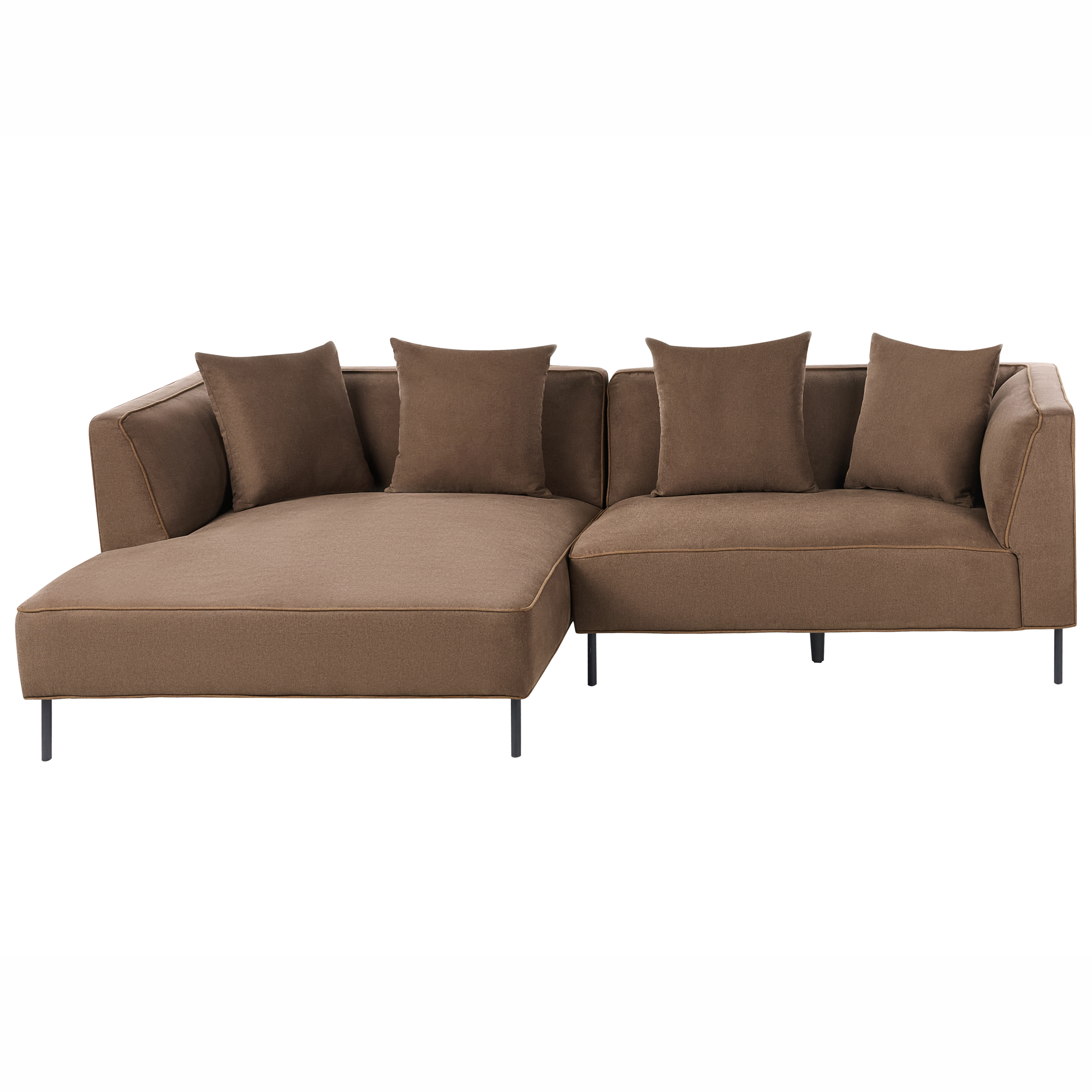 Kulmasohva 3-istuttava SATER kangas Ruskea Oikea