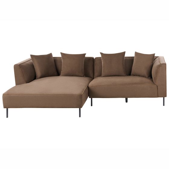 Kulmasohva 3-istuttava SATER kangas Ruskea Oikea