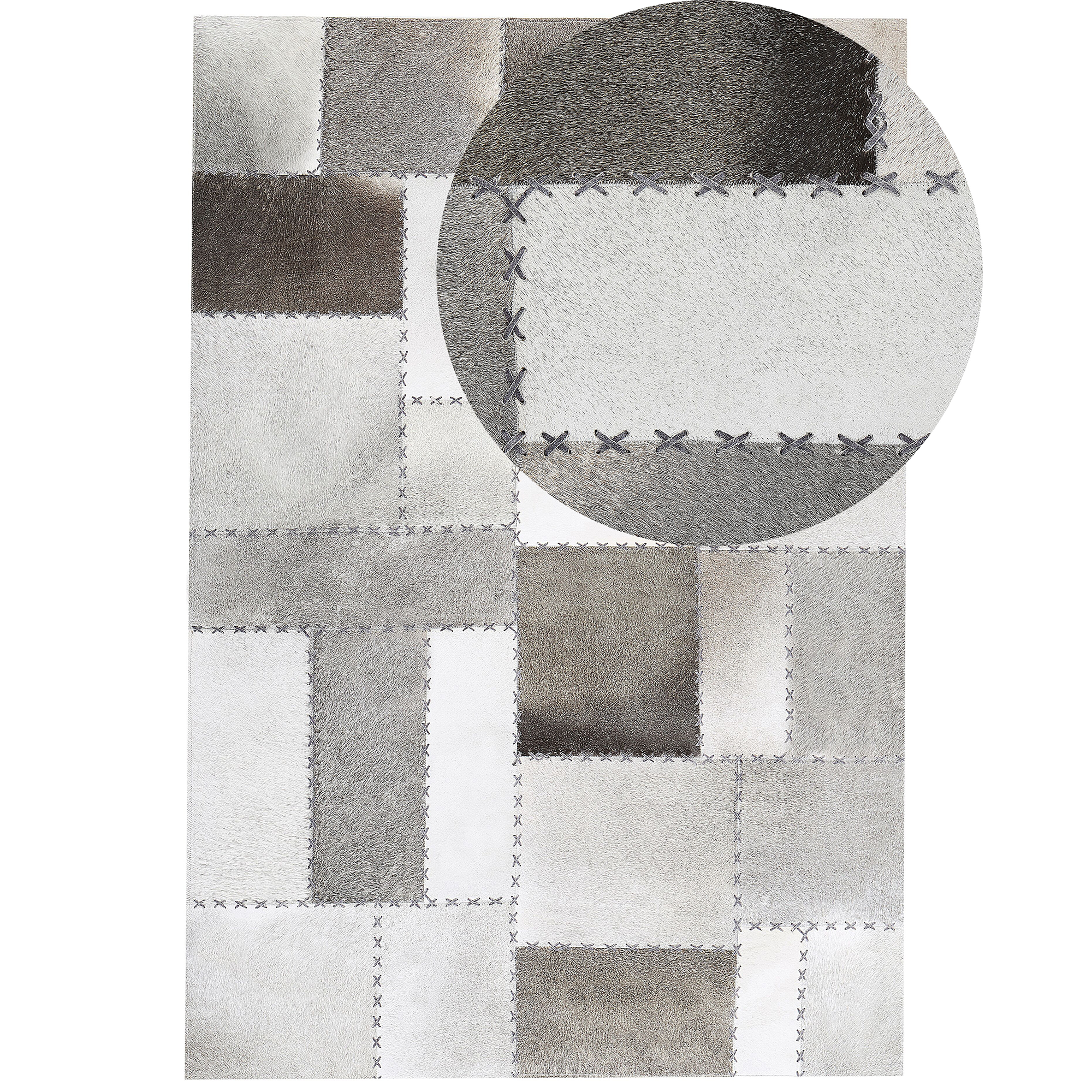 Matto PERVARI Ruskeanharmaa 160 x 230 cm nahka