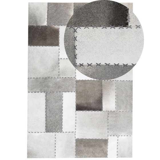 Matto PERVARI Ruskeanharmaa 160 x 230 cm nahka