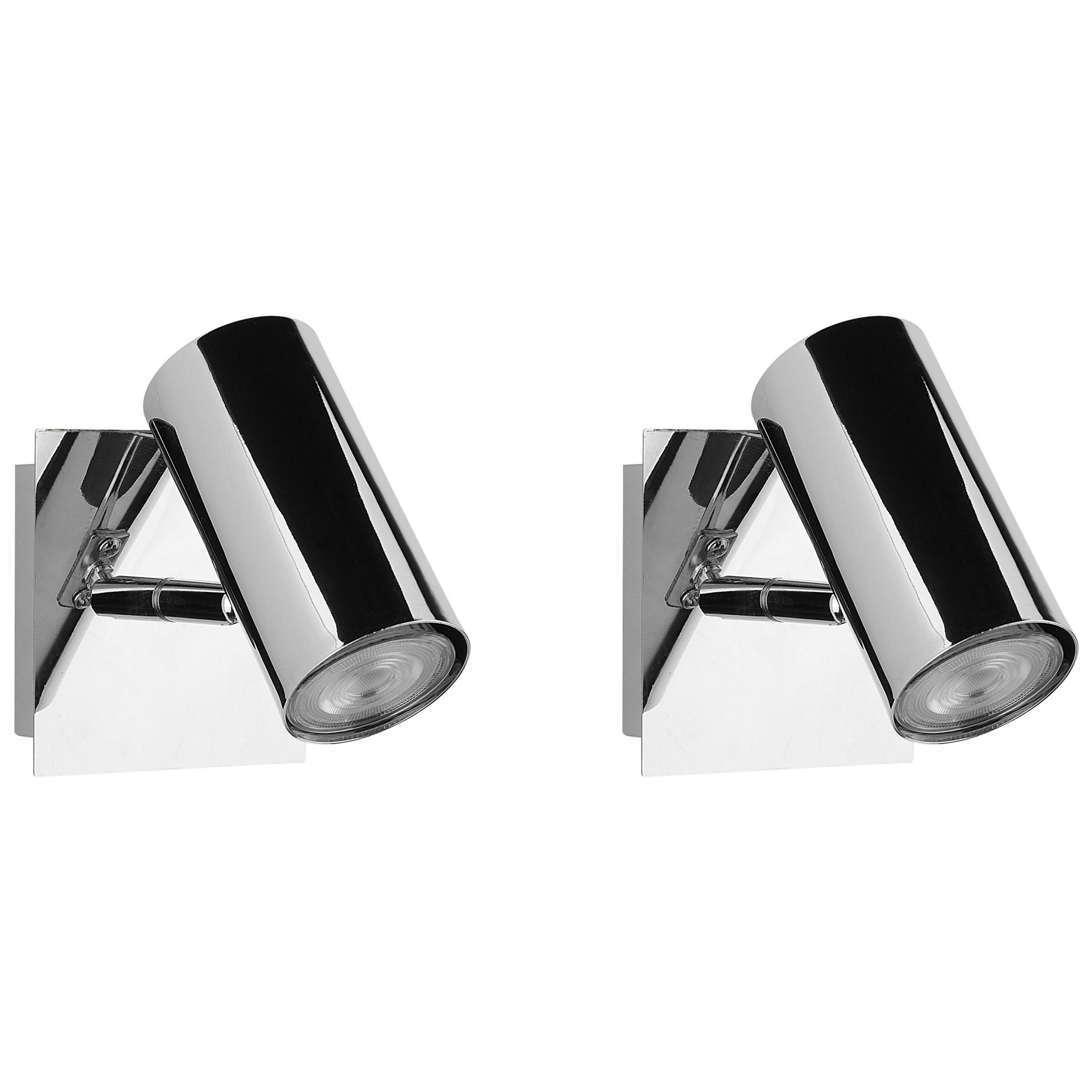 Spottivalaisinsetti 2 kpl ROSETTA säädettävä metalli Hopea