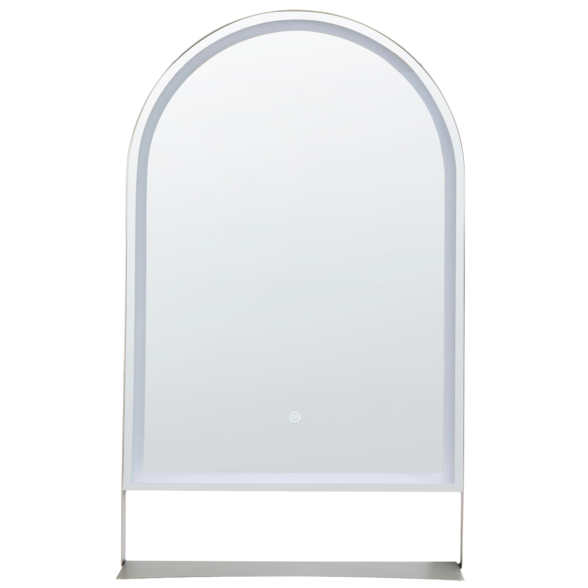 Kylpyhuoneen LED-peili VALOUZE 61 cm 100 cm hyllyllä Hopea