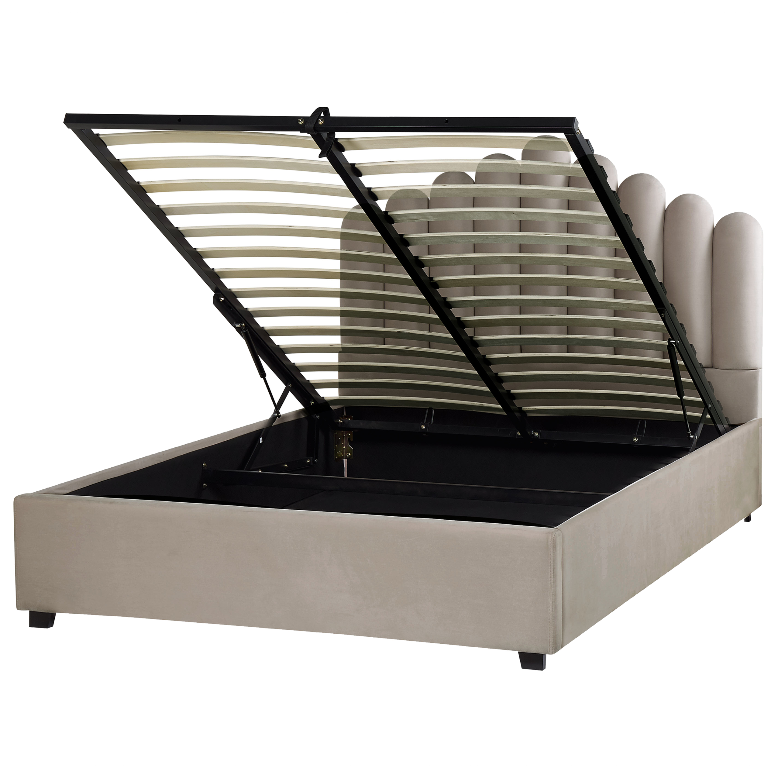 Sänky säilytystilalla sametti VINCENNES 140 x 200 cm Ruskeanharmaa