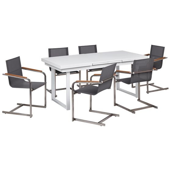 Ulkoruokailuryhmä 6-istuttava VALCANETTO/COSOLETO metalli Harmaa