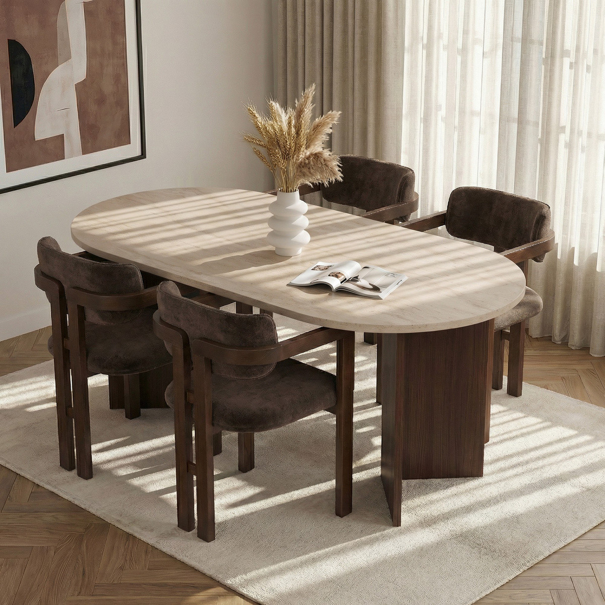 Norda Design Ruokapöytä- ja tuolisetti (5 Pieces) Meridia 4 90 x 180 x 75 cm