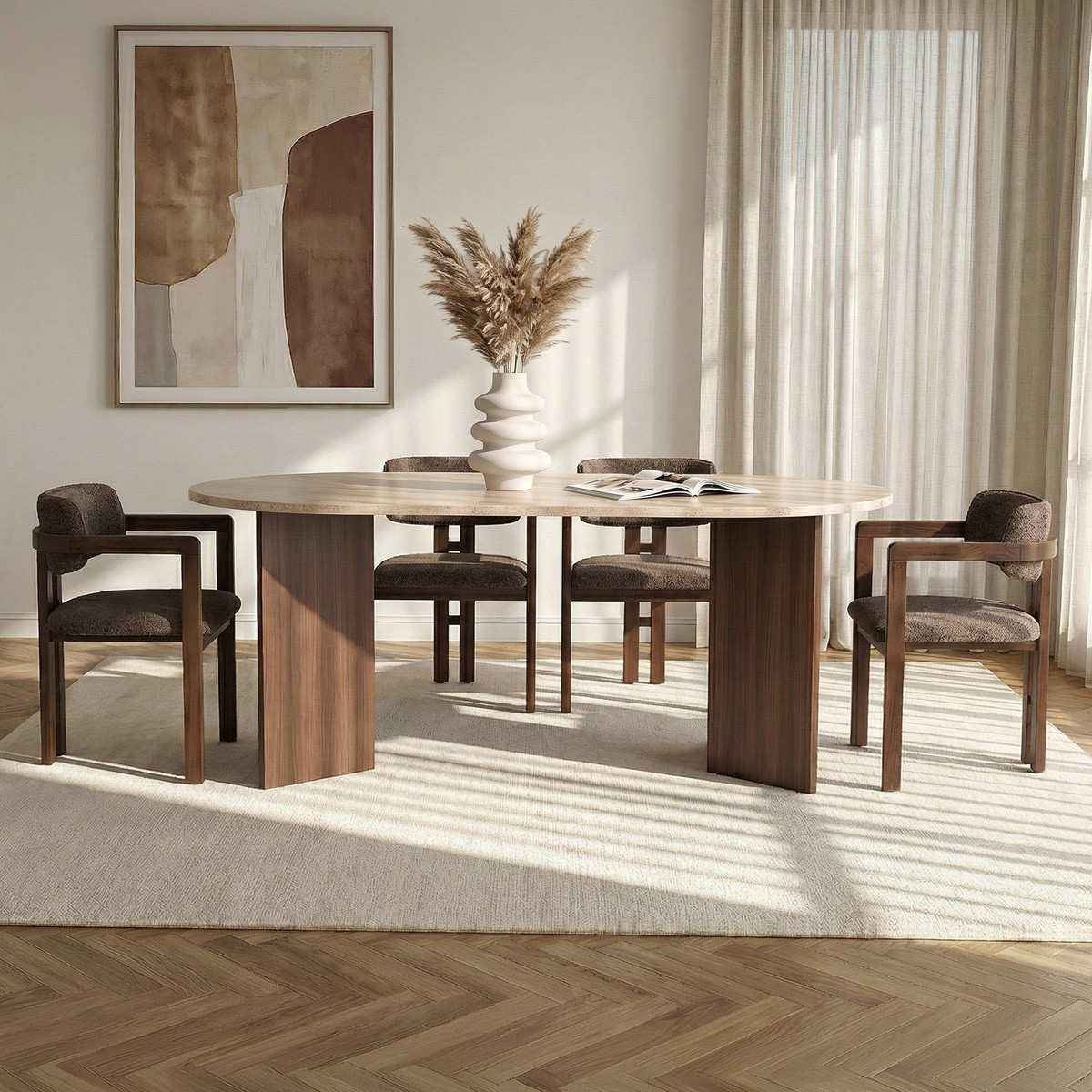 Norda Design Ruokapöytä- ja tuolisetti (5 Pieces) Meridia 4 90 x 180 x 75 cm
