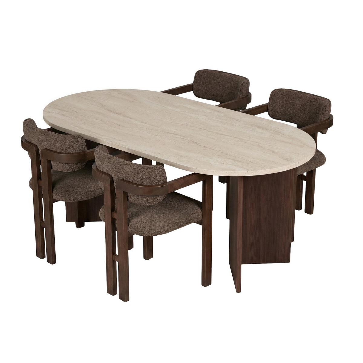 Norda Design Ruokapöytä- ja tuolisetti (5 Pieces) Meridia 4 90 x 180 x 75 cm