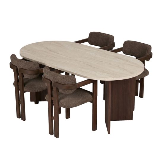 Norda Design Ruokapöytä- ja tuolisetti (5 Pieces) Meridia 4 90 x 180 x 75 cm