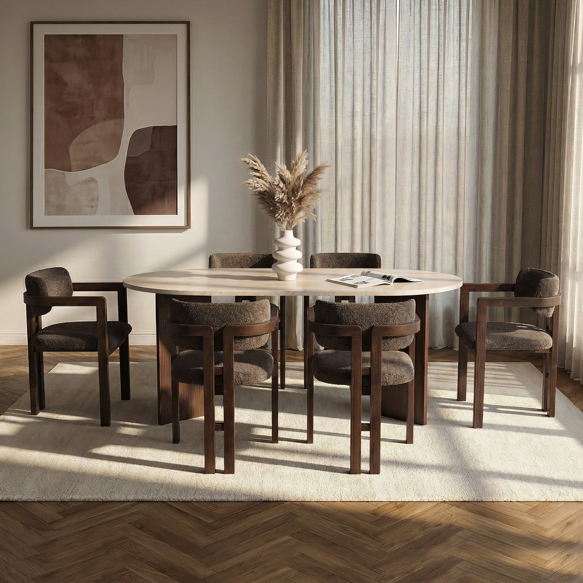 Norda Design Ruokapöytä- ja tuolisetti (7 Pieces) Meridia 6 90 x 180 x 75 cm