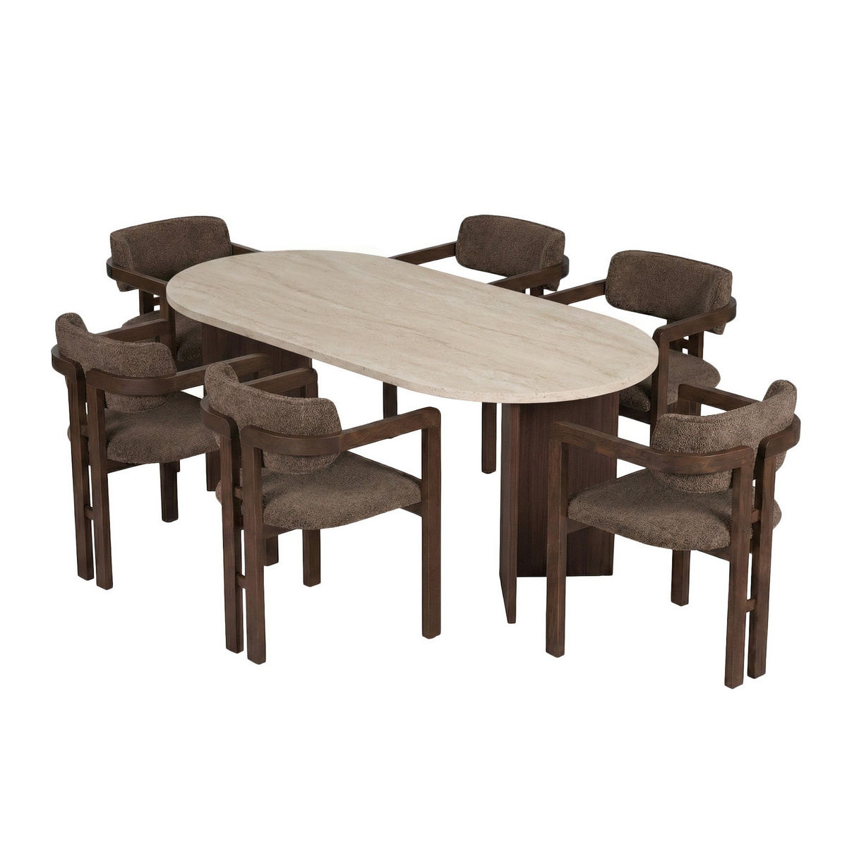 Norda Design Ruokapöytä- ja tuolisetti (7 Pieces) Meridia 6 90 x 180 x 75 cm