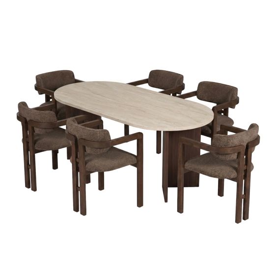 Norda Design Ruokapöytä- ja tuolisetti (7 Pieces) Meridia 6 90 x 180 x 75 cm