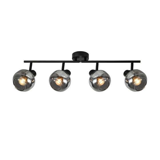 NETTLIFE Vintage - olohuoneen kattokohdevalaisin savunharmaa lasi 4 E14 säädettävä 350°