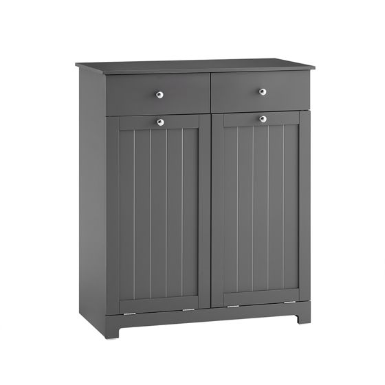 SoBuy Pyykkikaappi 78x38x90 cm puukuitulevystä valkoinen BZR33-II-DG