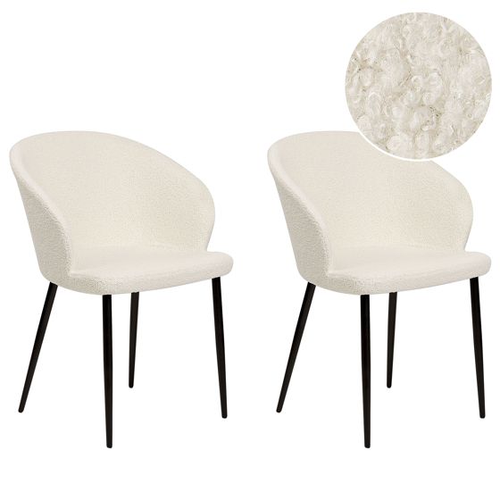 Ruokatuolisetti 2 kpl MASON buklee Luonnonvalkoinen