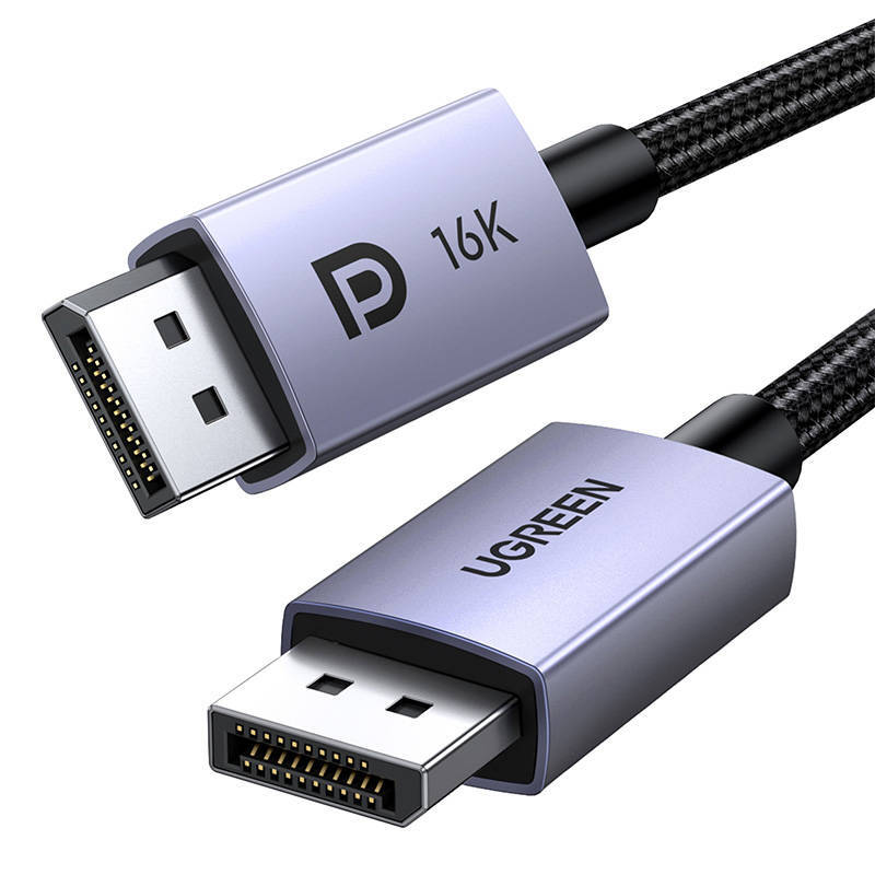 DisplayPort 2.1 16K 3D Vision punottu kaapeli 2m harmaa