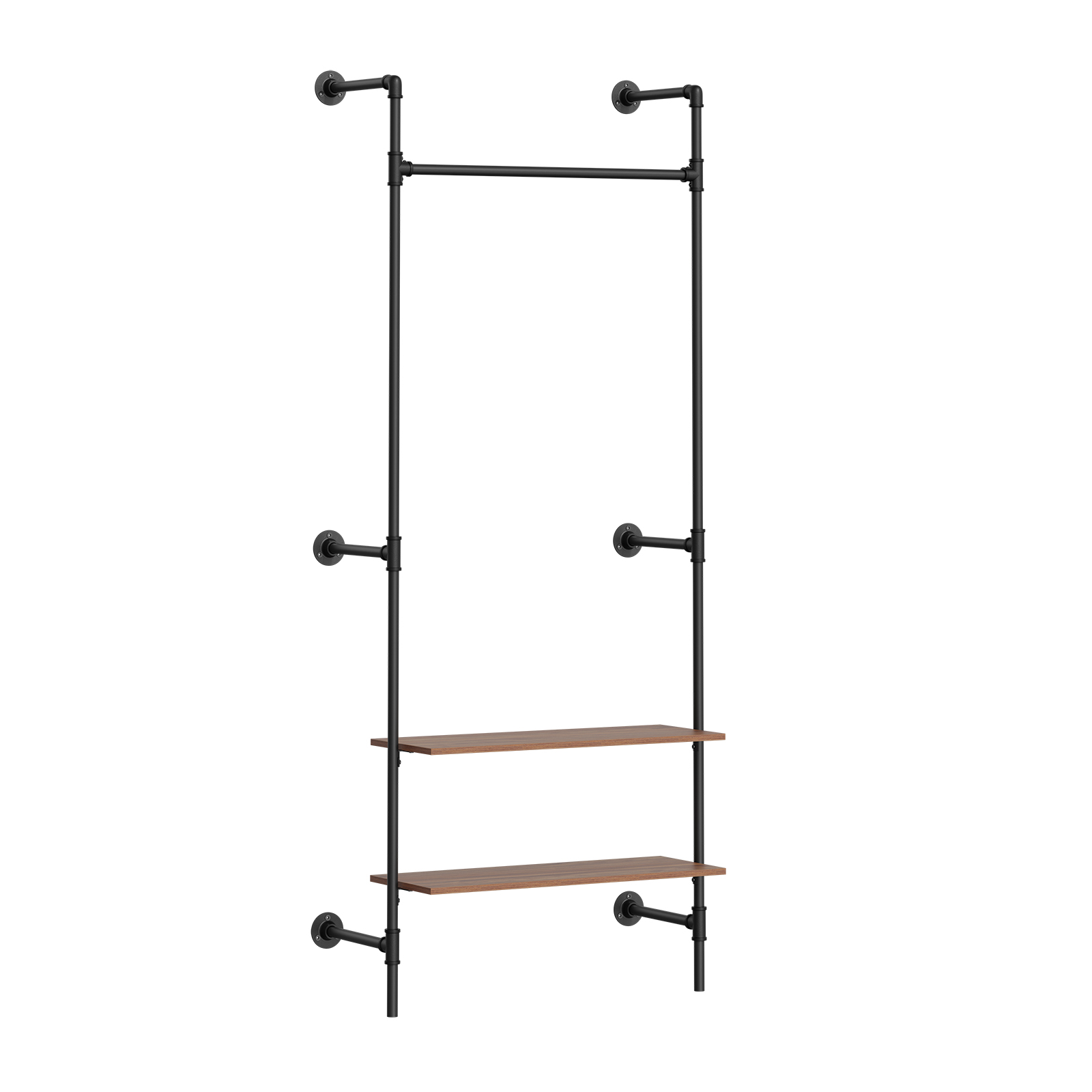Seinään kiinnitettävä vaateteline musta 48.0x91.5x220.0 cm KLS20-SCH