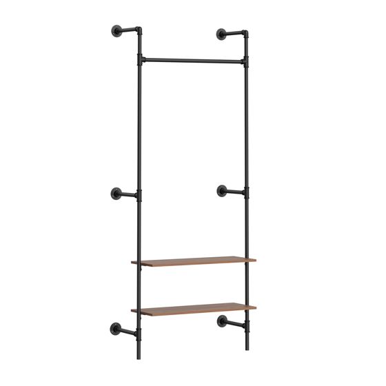 Seinään kiinnitettävä vaateteline musta 48.0x91.5x220.0 cm KLS20-SCH