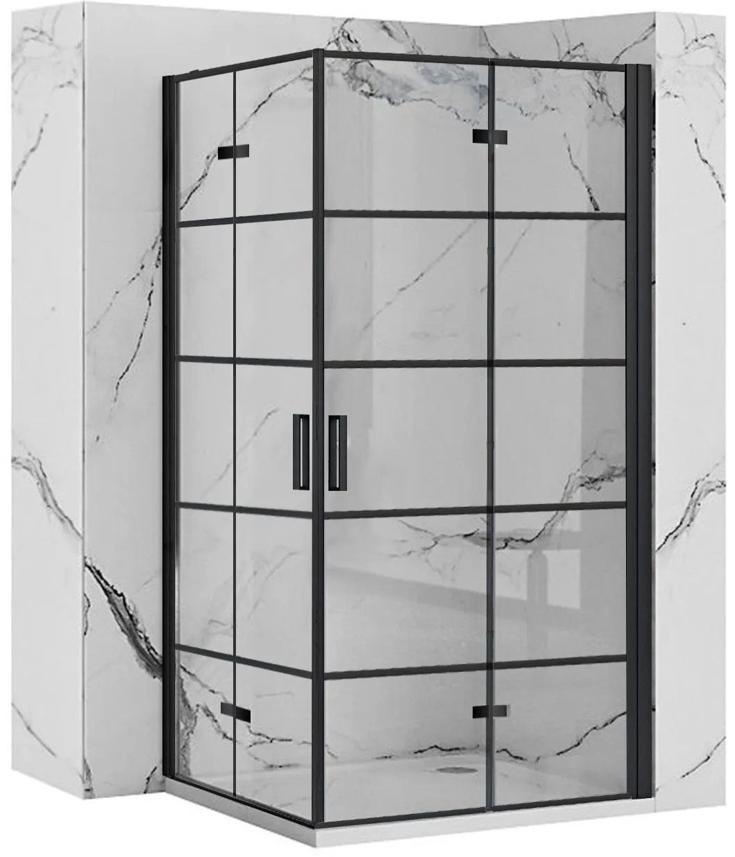 REA Suihkukaappi MOLIER DOUBLE 100X100 musta, 100X100X190CM