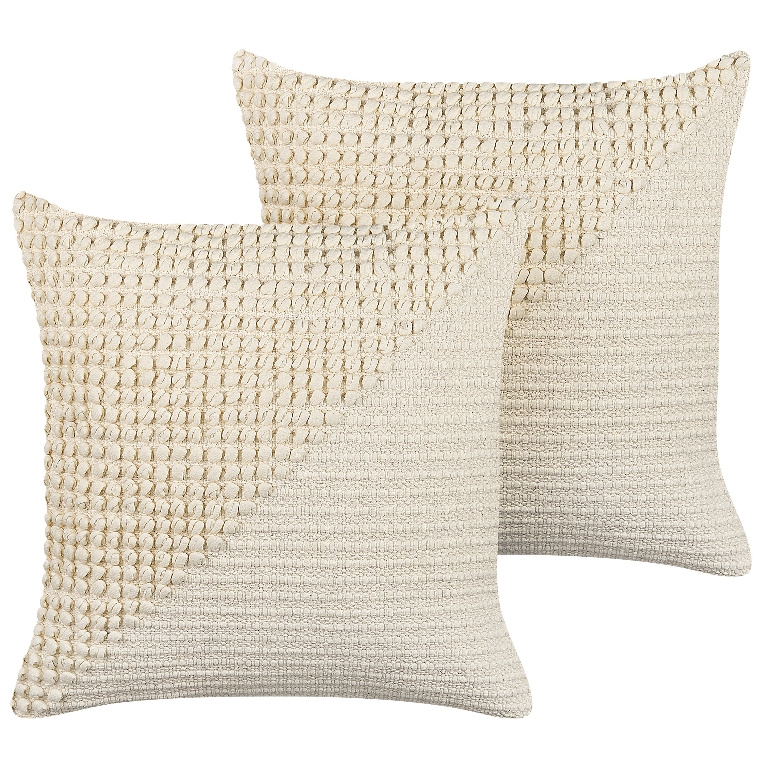 Koristetyynysetti 2 kpl PELLAEA puuvilla 45 x 45 cm Vaaleanbeige Geometrinen kuvio
