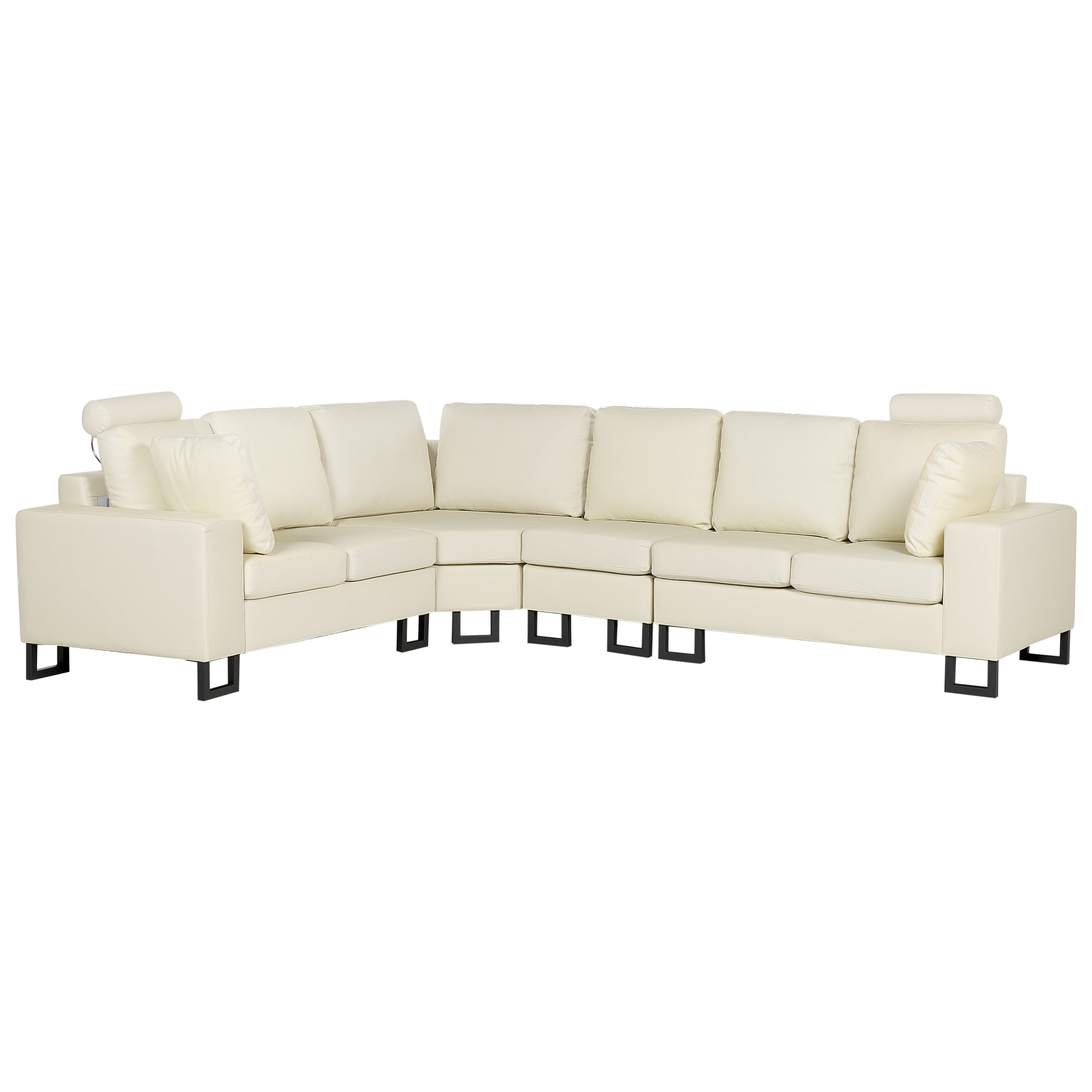 Kulmasohva 6-istuttava STOCKHOLM nahka Vaaleanbeige Oikea