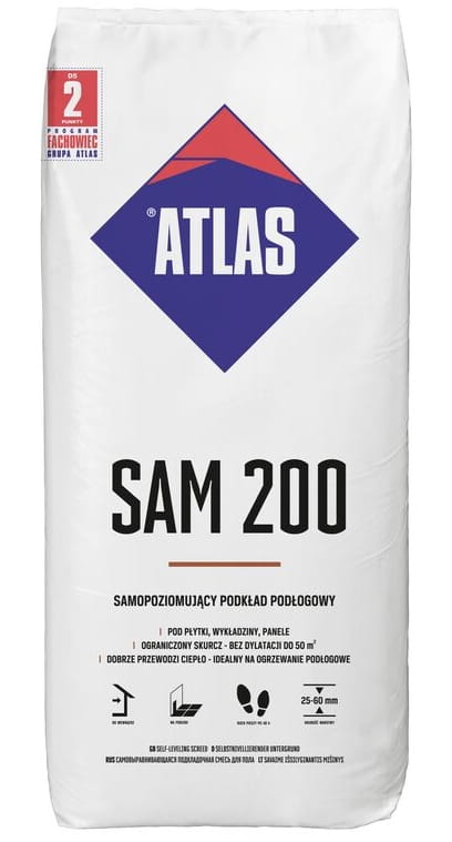 Atlas Itsetasoittuva lattian aluskate 25 kg Atlas Sam 200