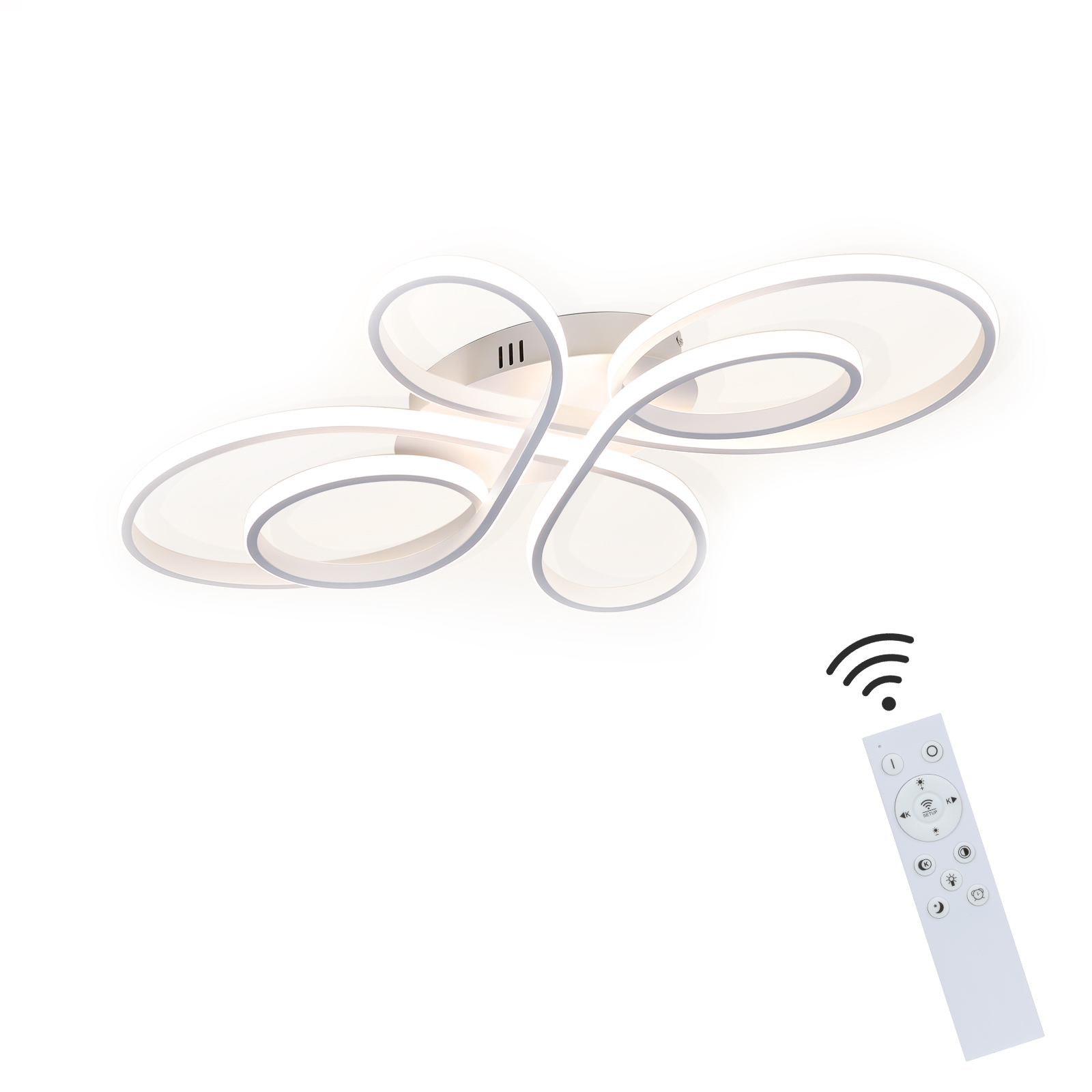 NETTLIFE himmennettävä, LED - kattovalaisin, 66 cm, moderni Valkoinen, 65W, makuuhuonevalaisin Kaukosäätimellä, suuri, olohuoneeseen