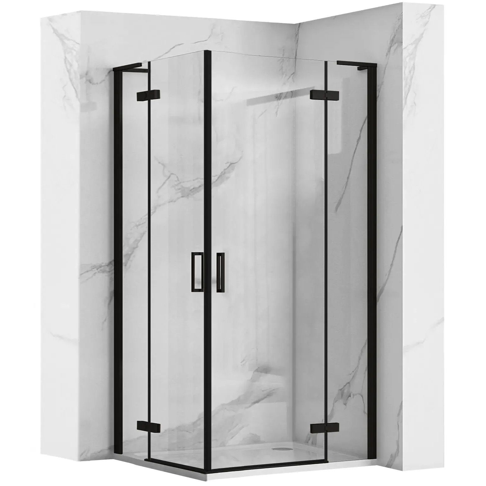 REA Suihkukaappi HUGO 80x80 musta, 78X78X200, 5CM