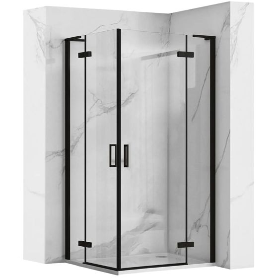 REA Suihkukaappi HUGO 80x80 musta, 78X78X200, 5CM
