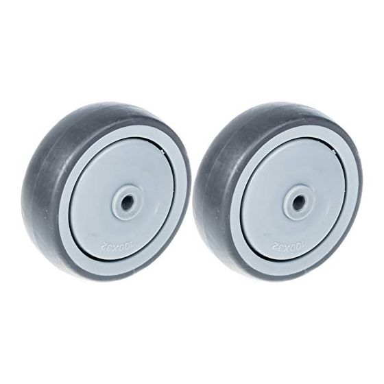 100mm 4" pyörä harmaa kumi muovisella keskellä vahva 220kg kantavuus, 2 kpl:n sarja.