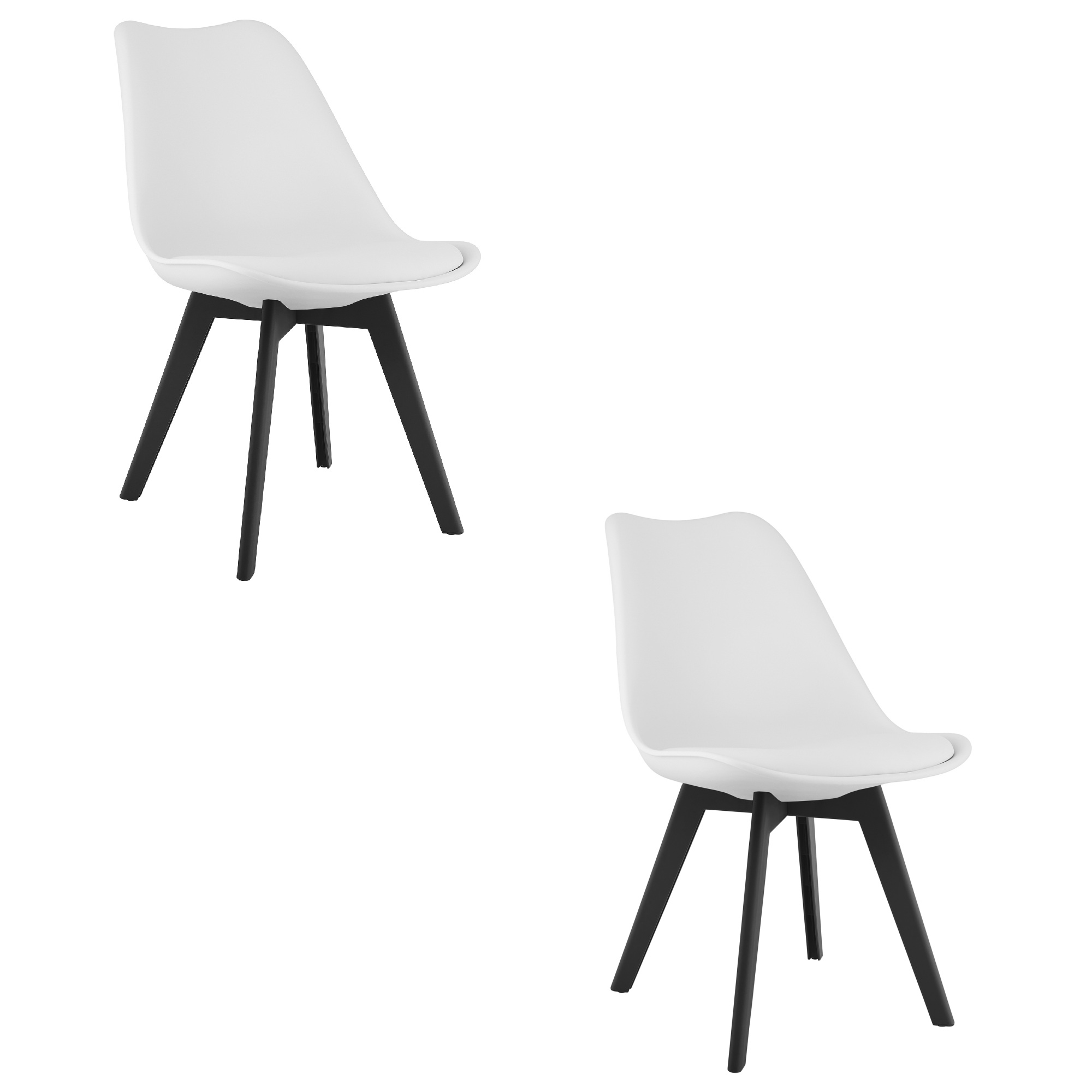 MARK-tuoli - valkoiset / mustat jalat x 2