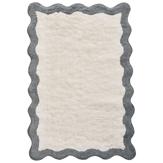 Kylpyhuonematto NANGAL Harmaa/beige 60 x 90 cm Puuvilla