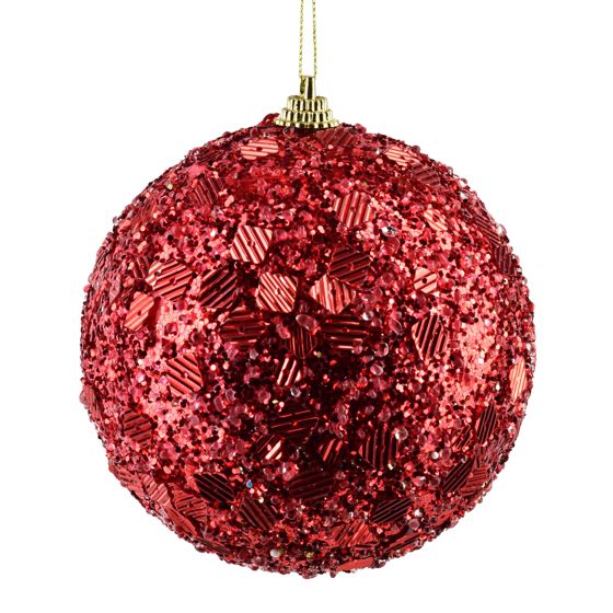 Koristeltu joulukuusenpallo SANTA LILA, styroksia, Ø 10 cm