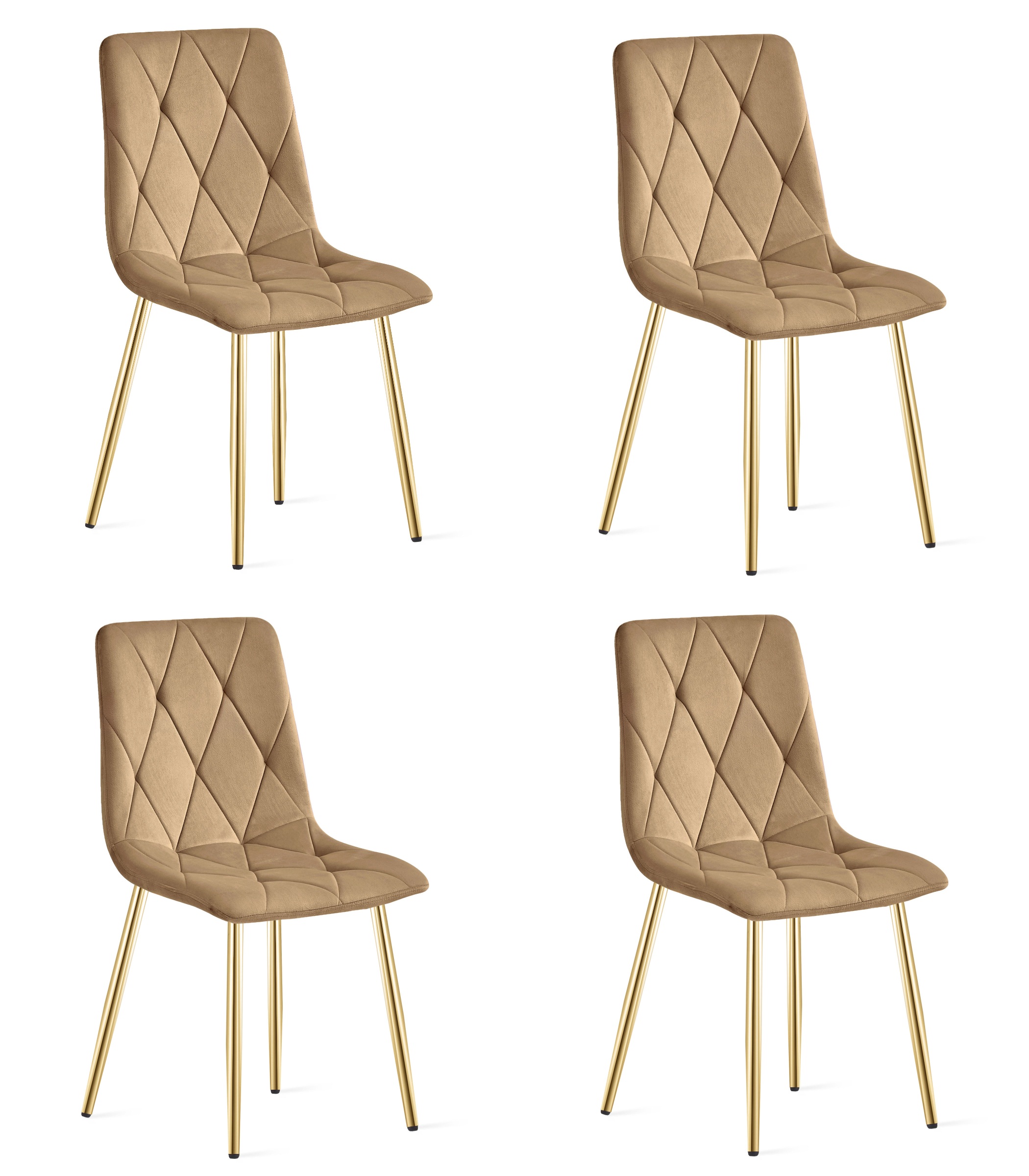 LIBRA-tuoli, ruskea sametti, kultaiset jalat (4 kpl)