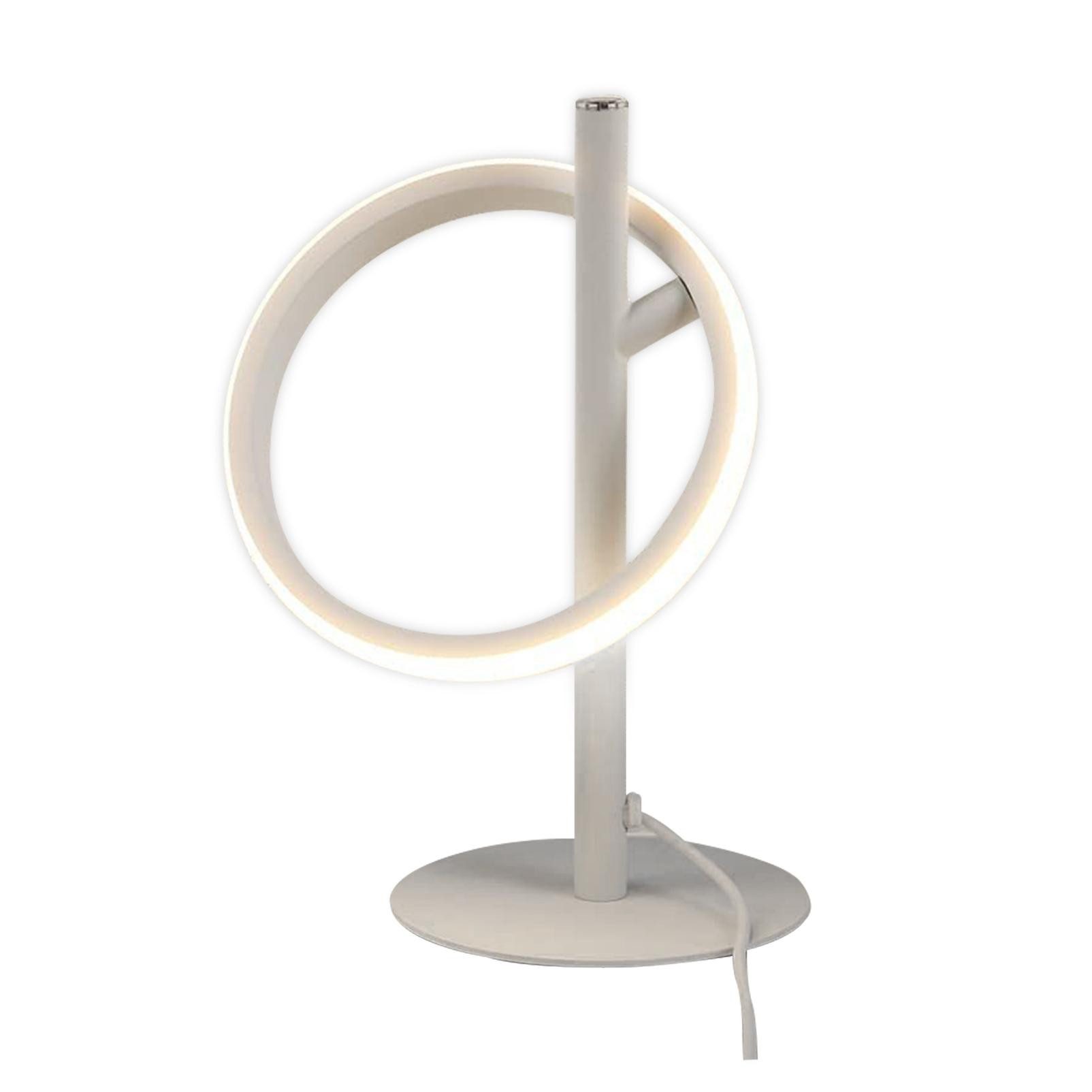NETTLIFE moderni LED-pöytävalaisin - valkoinen, rengasmainen yöpöytävalaisin, pyörivä irrotettavat, renkaat 13W, 3000K lämminValkoinen