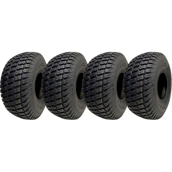 15x6.00-6 ruohonleikkurin nurmikkorenkaat, ajettavalle ruohonleikkurille, ilman sisäkumia, P332, 4-kerroksiset (4 kpl:n sarja)