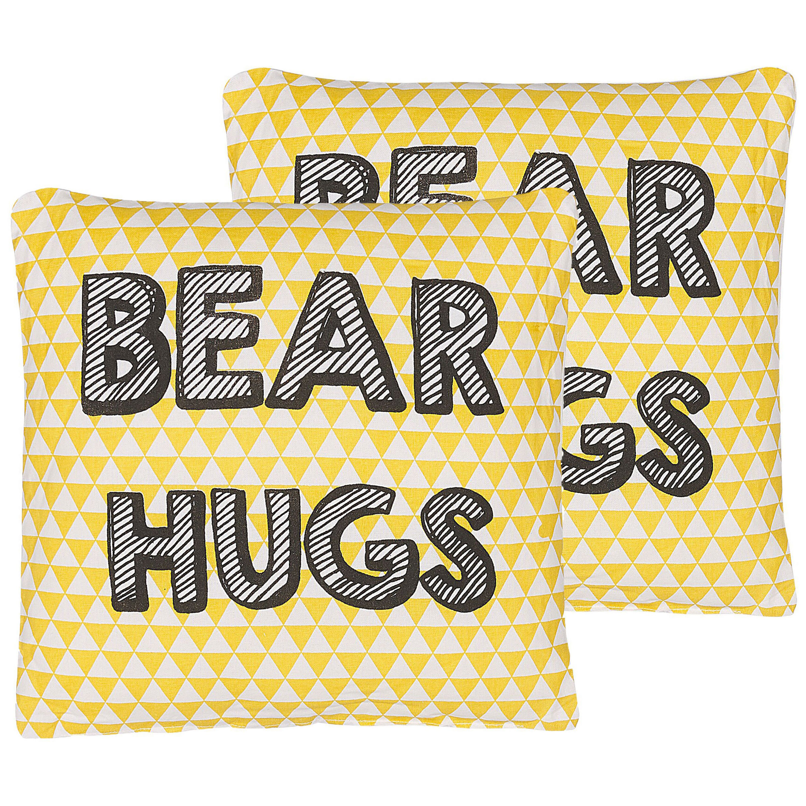 Koristetyynysetti 2 kpl RADZKOT puuvilla 40 x 40 cm Keltainen