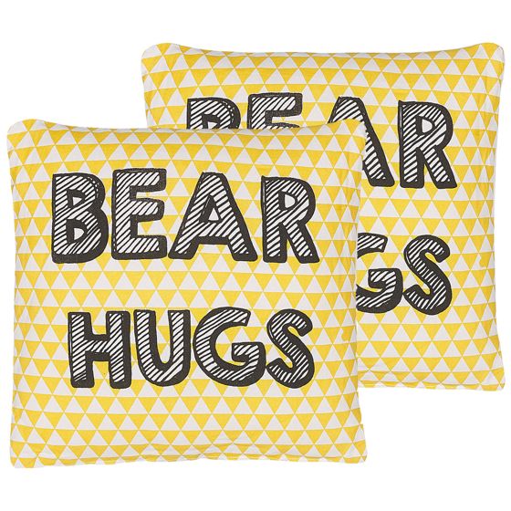 Koristetyynysetti 2 kpl RADZKOT puuvilla 40 x 40 cm Keltainen