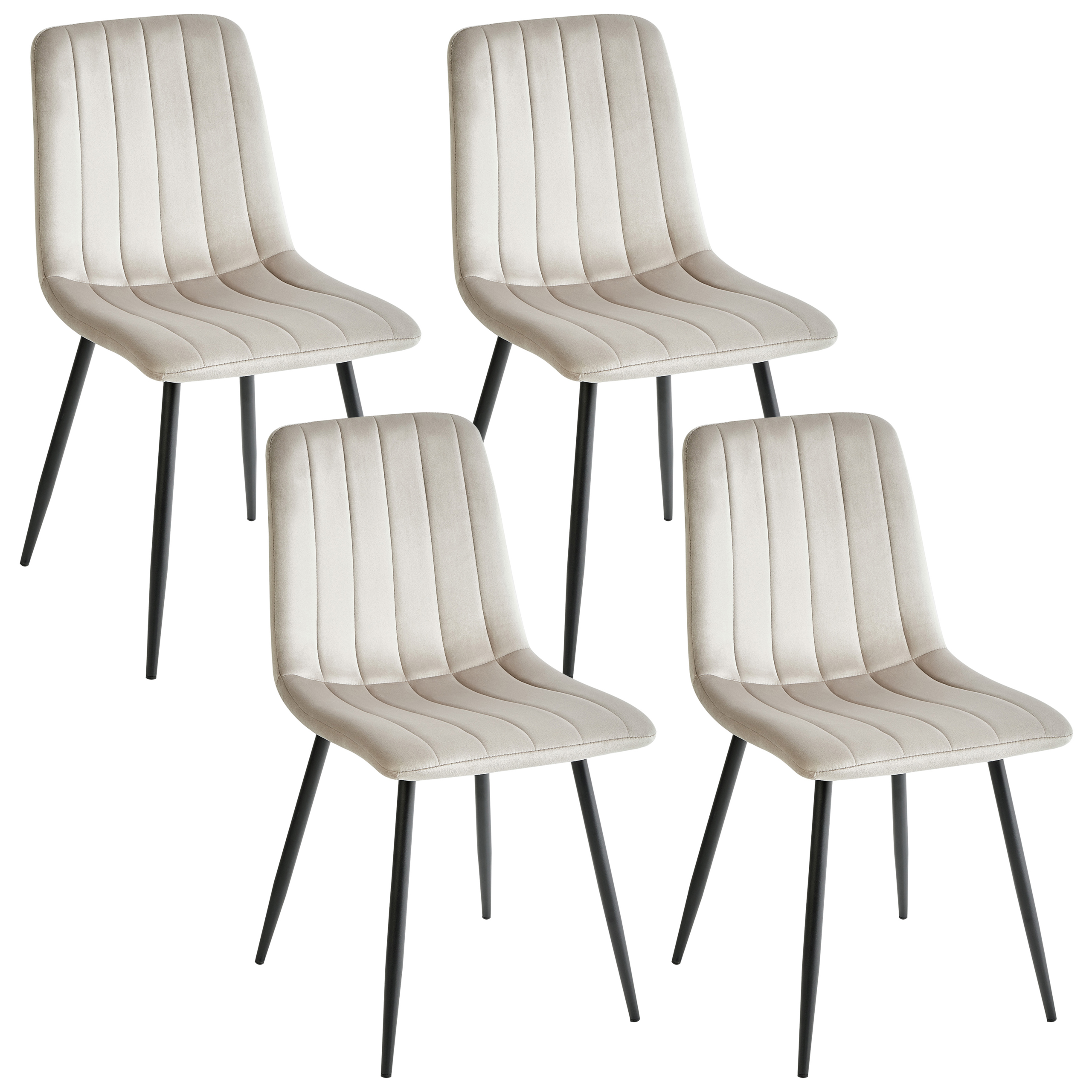 Ruokatuolisetti 4 kpl KALISPELL Sametti Beige