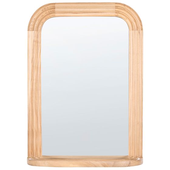 Seinäpeili hyllyllä RISCLE 62 cm 85 cm Keisaripuu Ruskea