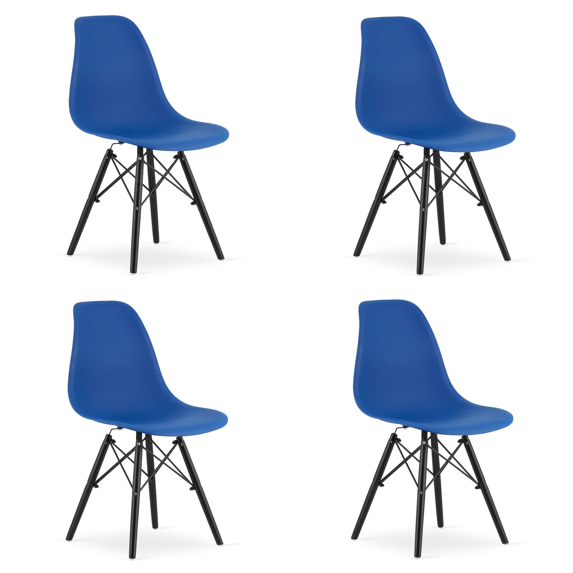 OSAKA-tuoli, sininen, mustat jalat (4 kpl)