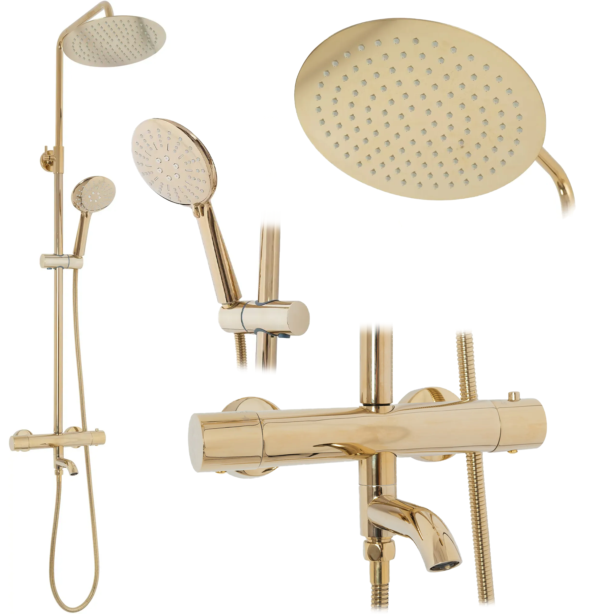 REA suihkusetti LUNGO THERMOSTAT kulta, 45X26, 5X117CM