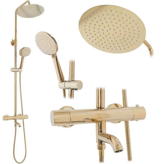 REA suihkusetti LUNGO THERMOSTAT kulta, 45X26, 5X117CM