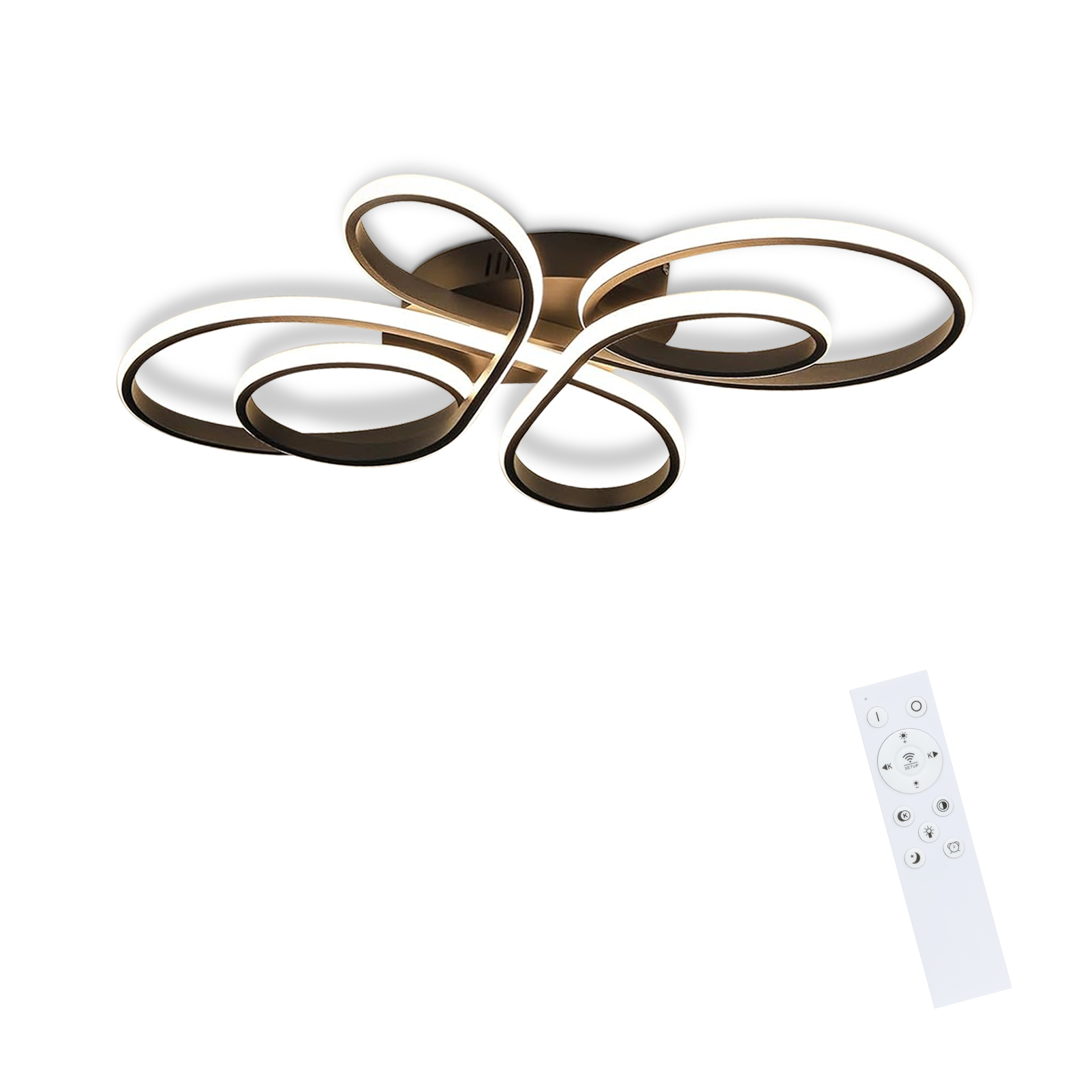 NETTLIFE moderni himmennettävä LED - kattovalaisin, musta, 66 cm, 65 W, kaukosäätimellä, sopii ruokailuhuoneeseen, toimistoon