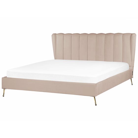 Sänky sametti MIRIBEL 180 x 200 cm Ruskeanharmaa