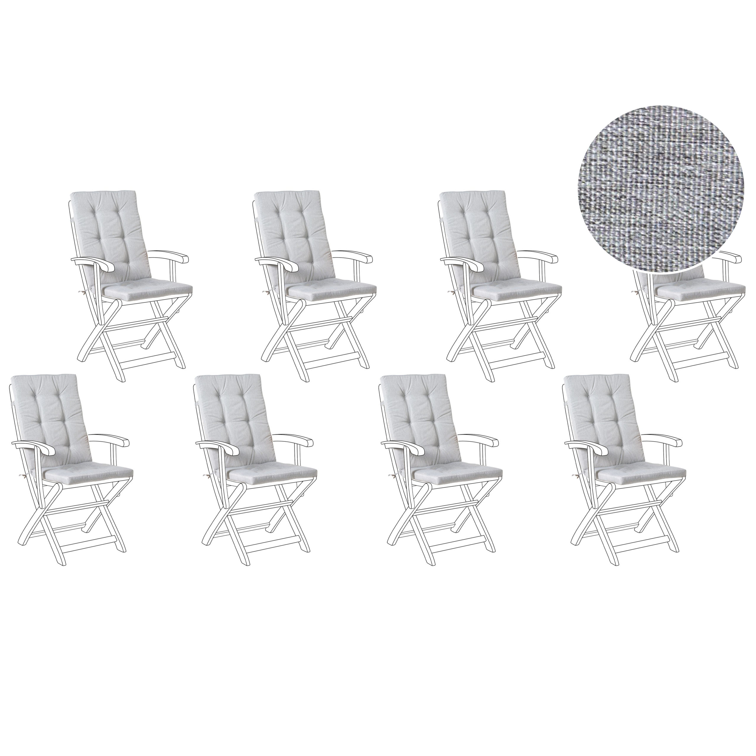 Selkä-/istuintyynysetti 8 kpl MAUI PREMIUM Meleerattu harmaa