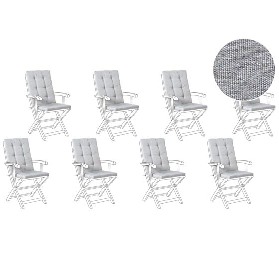 Selkä-/istuintyynysetti 8 kpl MAUI PREMIUM Meleerattu harmaa